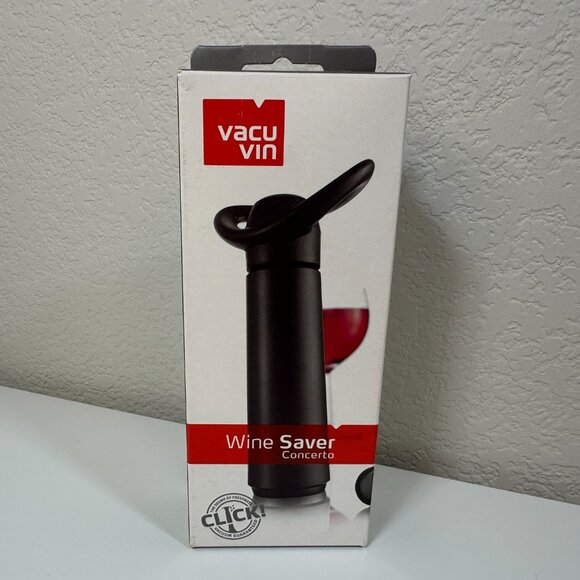 Vacu Vin Wine Saver Concerto Vacuum Pump Set with 4 Grey Stoppers - Black - Picture 4 of 6